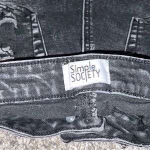 Black Distressed Denim Shorts